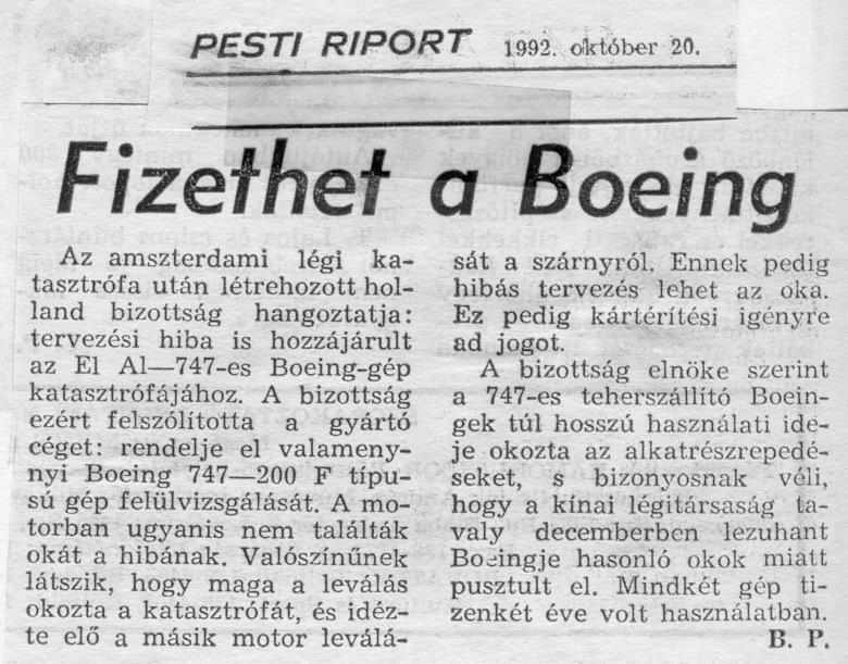 C91-93.062. Fizethet a Boeing