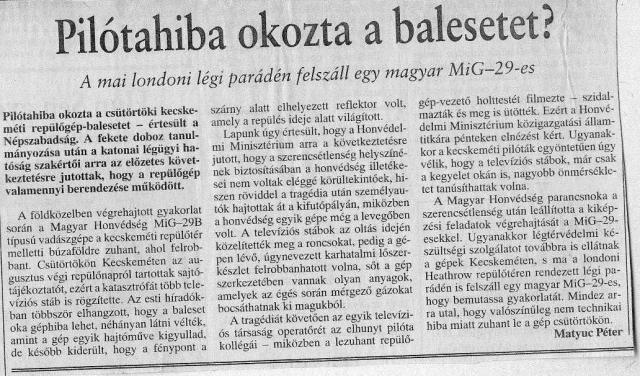 C205. MIG-29 baleset